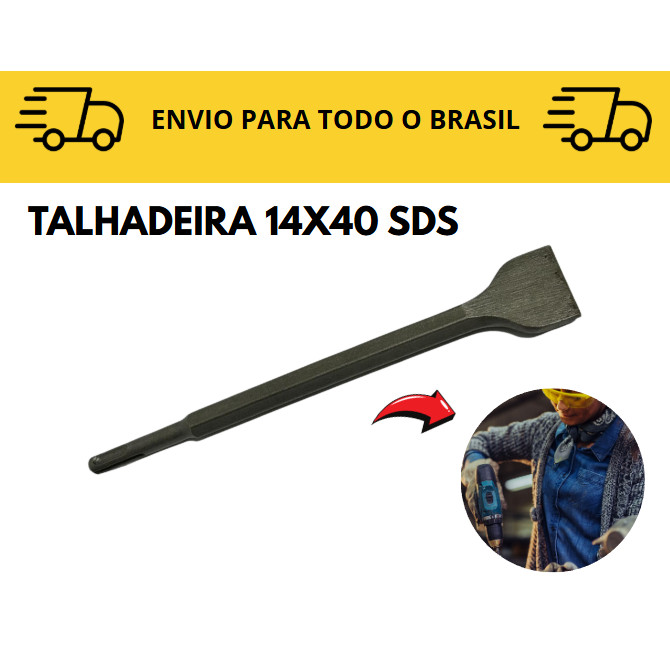 Talhadeira 14x40 SDS Para Martelete / Impacto / Brocas encaixe / Rompedor