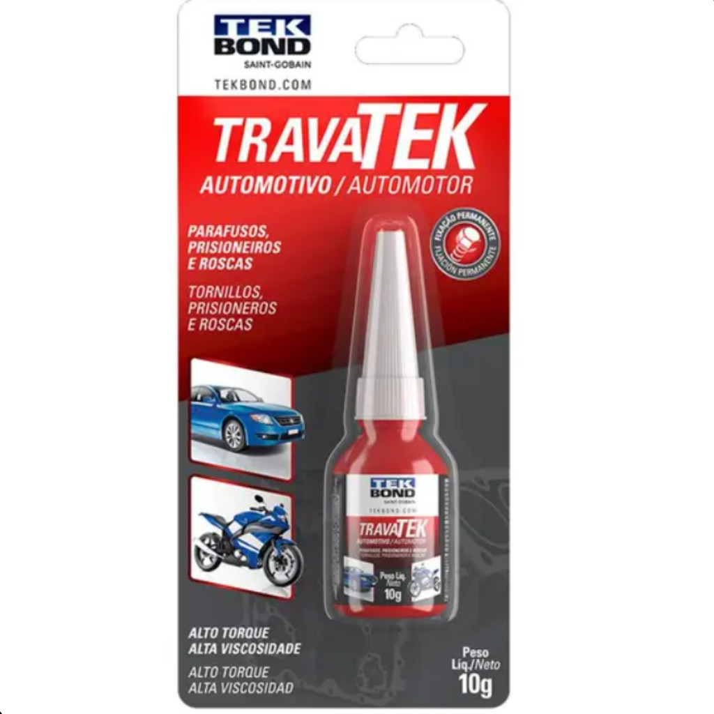 Cola Trava Parafusos 120 TEK BOND Trava roscas permanente 10G