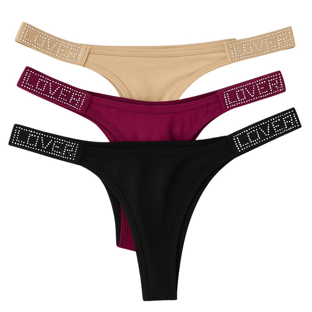 Kit 3 Calcinha Love Secret Fio Dental Sexy Sortidas