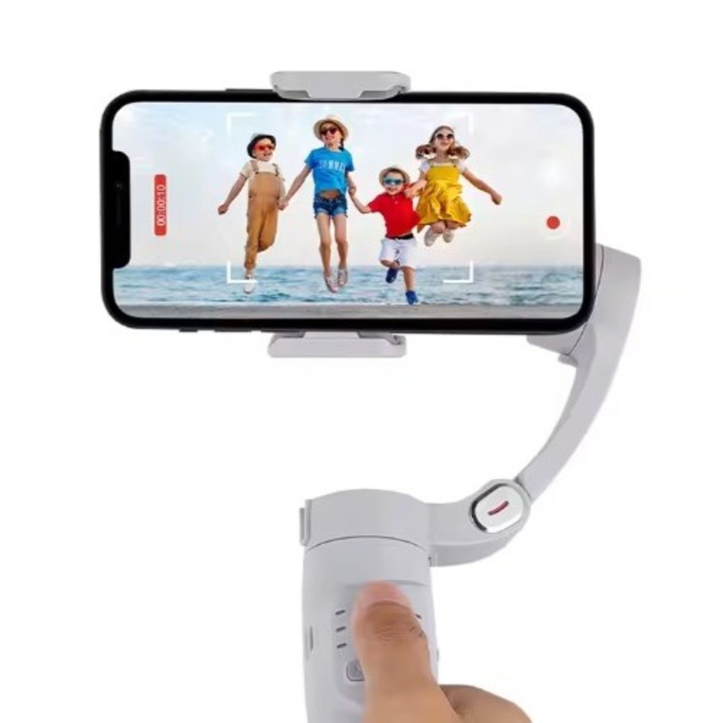 Portable Cell Phone Stabilizer - Gimbal with AI Facial Tracking and Foldable Tripod, Professional for Videos and Photos