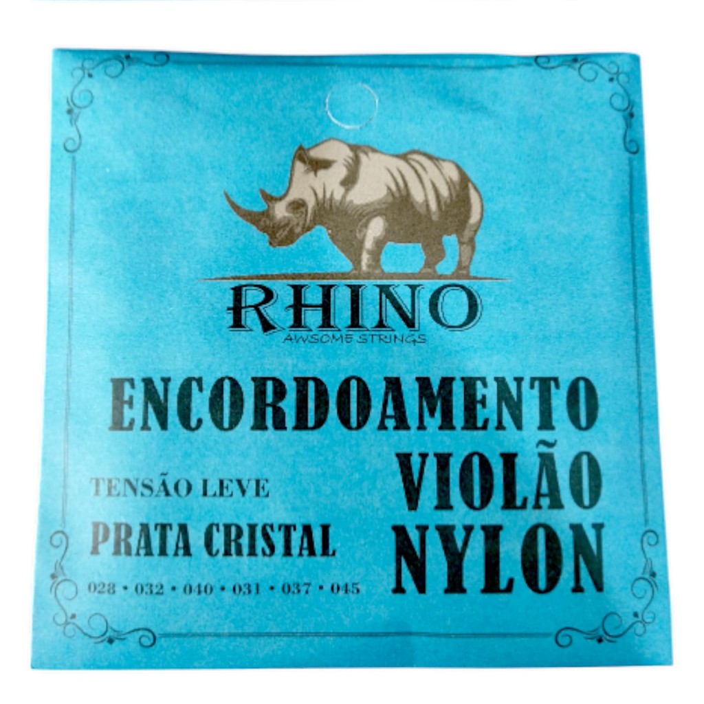 Encordoamento jogo de cordas Violão nylon Rhino tensao leve 6 cordas prata cristal em Oferta na Shopee
