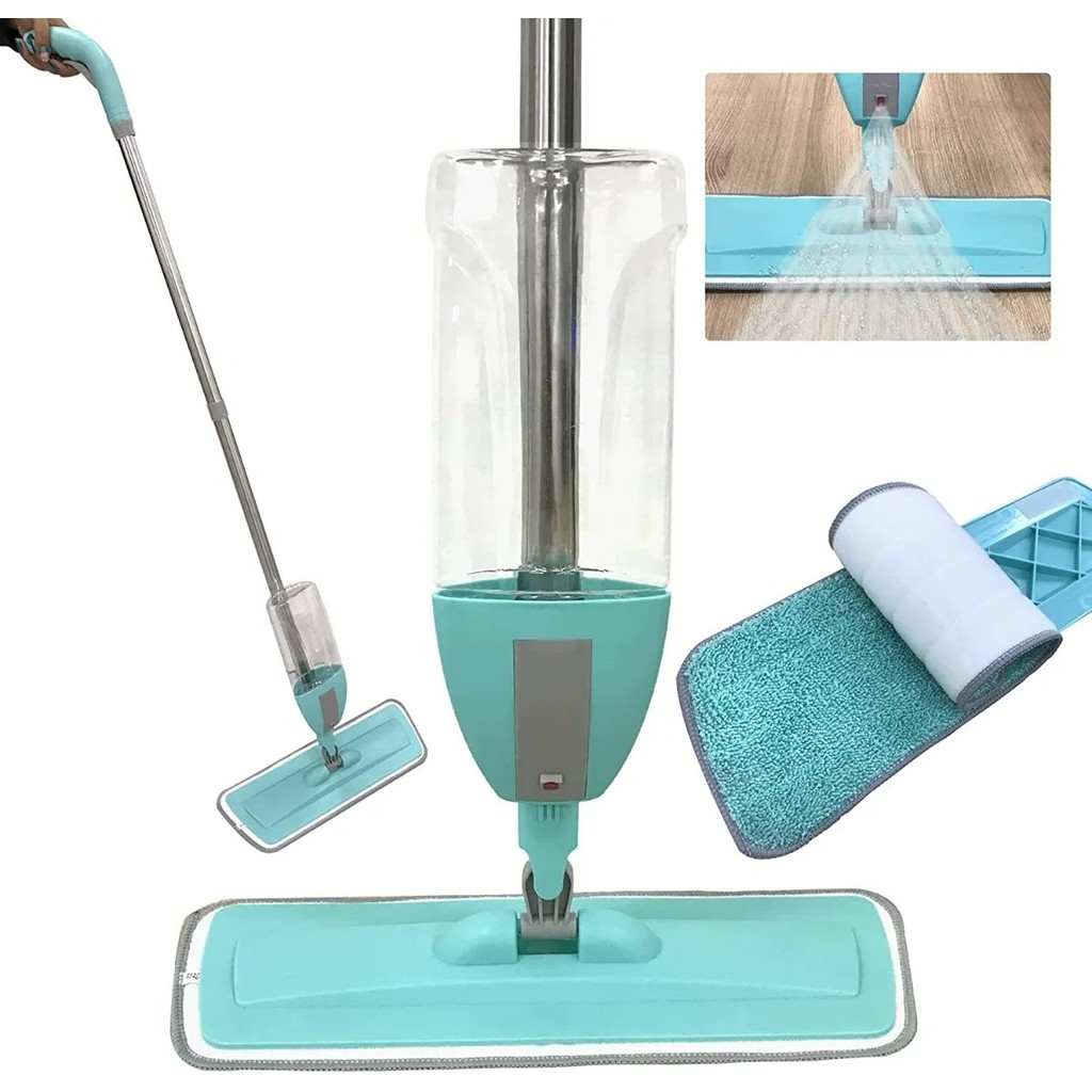 Rodo Magico Mop Spray Com Reservatório 300ml + 2 Refil Azul-turquesa