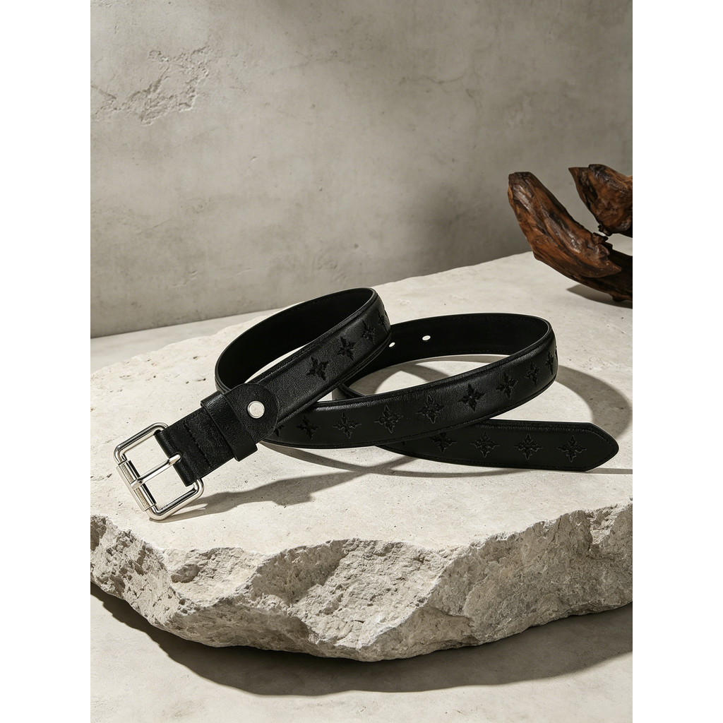 Versão coreana nicho Design oco padrão masculino feminino cinto fino na moda britânico Casual Jeans calças pequenas cint
