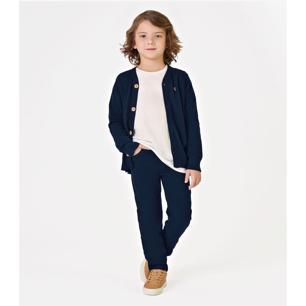 Calça Infantil Masculina Em Sarja Trick Nick Azul