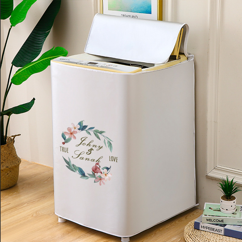 XYLBY14 capa para máquina de lavar, espessada, à prova d'água, protetor solar, pulsador, tampa aberta superior, automáti