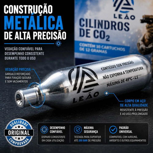 Ampolas Airsoft e Airgun Leão 12g Caixa com 10 Unidades