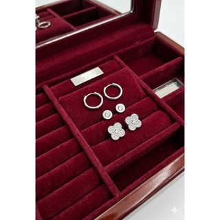 Kit Trio de Brincos Trevo Cravejado e Argolinha Click - Mix Completo Luxo