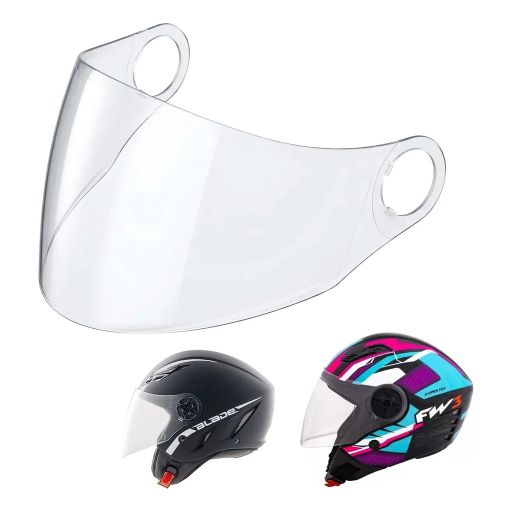 Viseira Cristal Transparente Anti Risco 2mm Para Capacete FW3 X Open AGV Blade