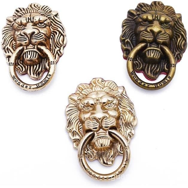 Suporte de Anel para Telefone ARFUKA Vintage Metálico com Design de Leão - Suporte de Anel Ajustável Universal para Celu
