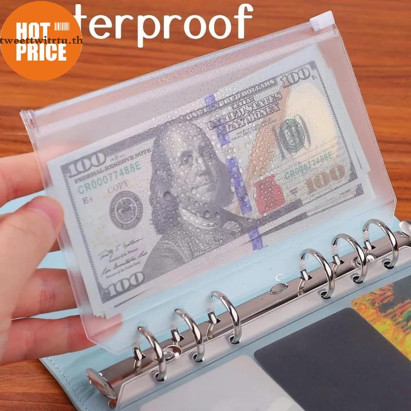 WEIYU 8 Pcs PVC Fichário Poeta Envelopes De Dinheiro A5 A6 A7 Pastas Com Zíper Bolsas Organizador Arquivo De Documentos 