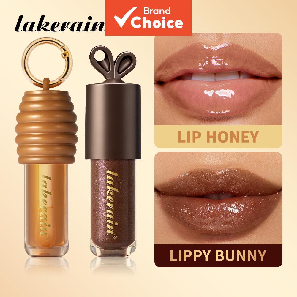 Conjunto de Brilho Labial e Balm Labial Hidratante Lakerain - Coelhinho de Chocolate & Pote de Mel, Hidratação