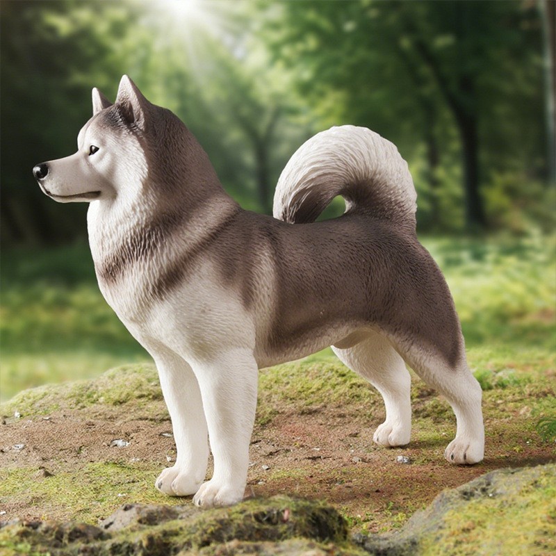 Crianças brinquedos simulação modelo Animal sólido tamanho grande trenó do Alasca cão pastor alemão cão decoração orname
