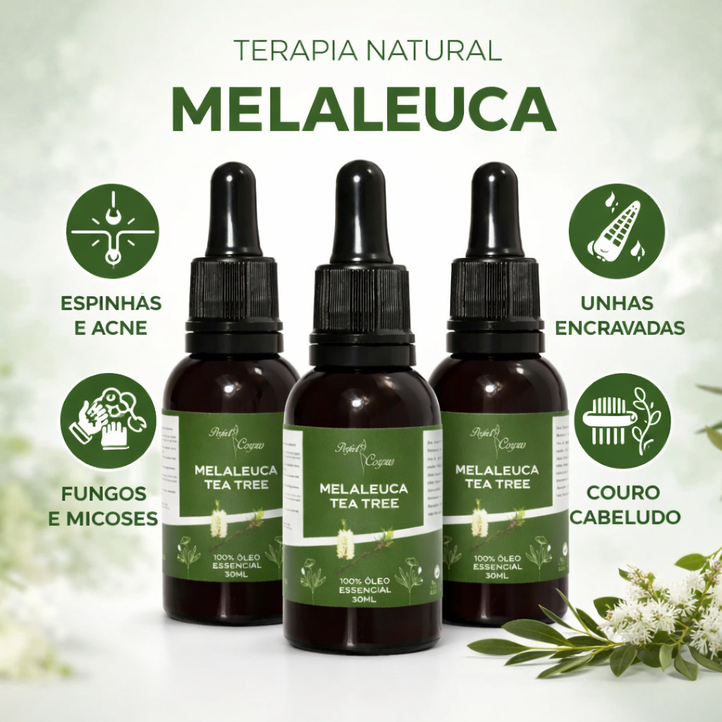 Óleo Essencial de Melaleuca Tea Tree 30ml Puro 100% Natural Controle da Oleosidade, Pele e Cabelos — imagem 2 de 2