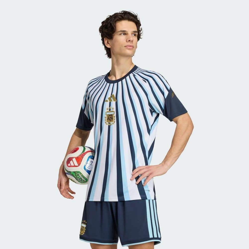 Camisa Argentina Pré Jogo Adidas 2026 Branco/Azul Oficial + NF