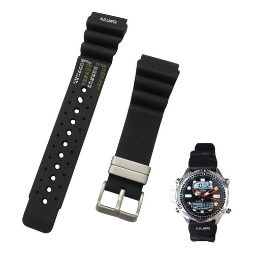 Pulseira Para Relógio Citizen Aqualand Jp2000 24mm Prateado Preto/prata