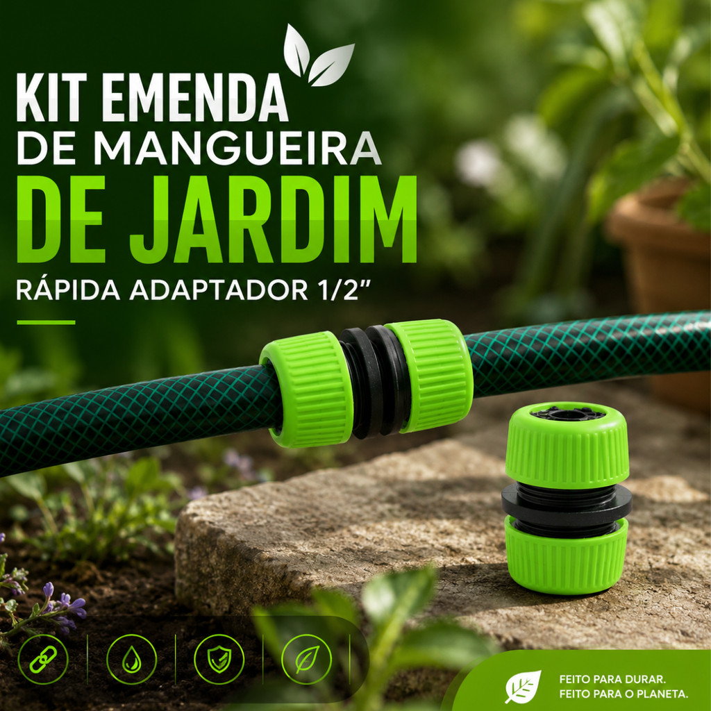 Kit Emenda de Mangueira de Jardim Rápida Adaptador 1/2 Tramontina