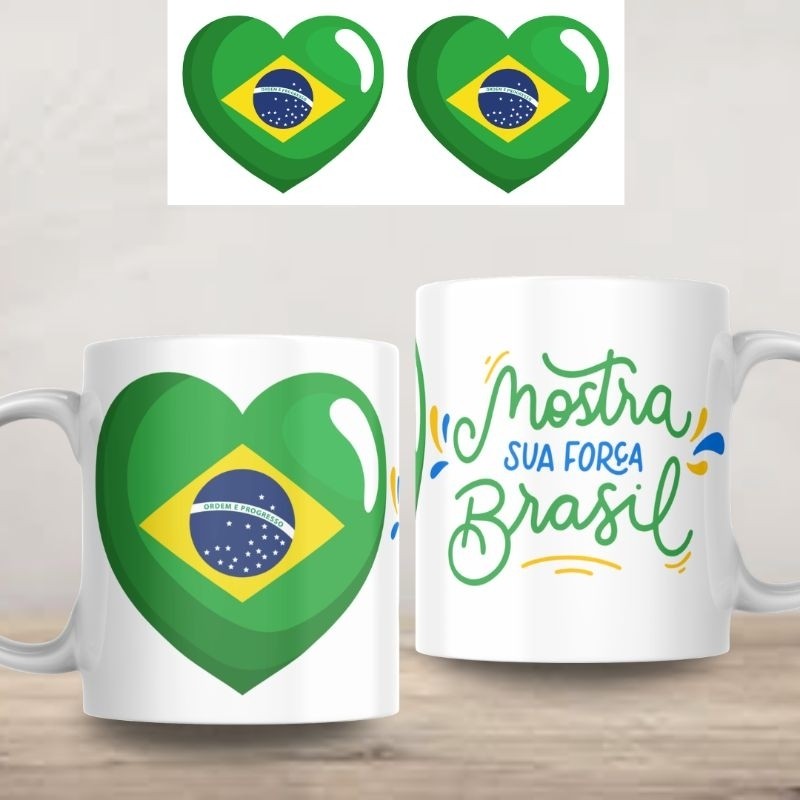 Xícara Caneca Personalizada Brasil Copa do Mundo 2026 com nome Seleção Brasileira Torcedor Rumo ao Hexa Presente Lembran