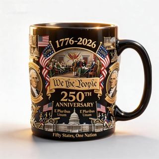 Caneca de Café do 250º Aniversário dos EUA, Caneca dos EUA 1776-2026, Caneca Comemorativa Patriótica do 250º Aniversário