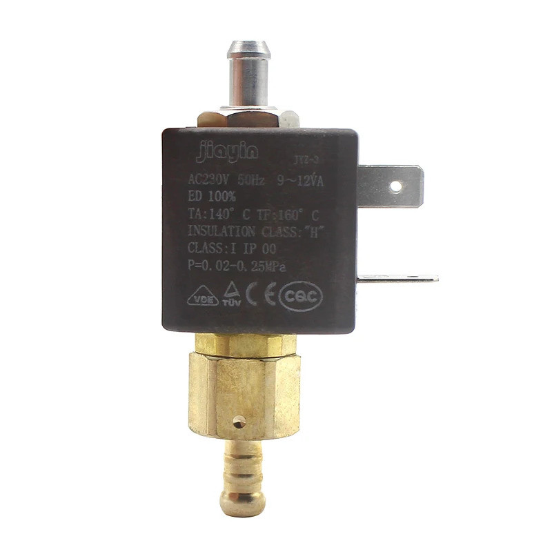 Válvula Solenoide Elétrica de Entrada Jiayin JYZ-3 Normalmente Aberta N/O 2/2 Vias AC 230V em Latão para Máquinas de Caf