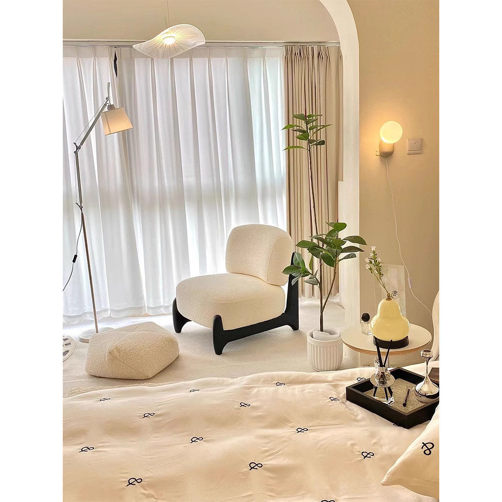 Cadeira de sofá de madeira maciça de luxo com luz americana, sala de estar, estilo solitário, sofá de tecido, lazer, mod