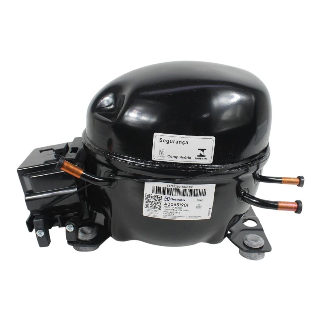 Compressor Electrolux El80h 1/4 R134a 127v P/ Refrigerador Electrolux Dc45, Dc46 e Dc48