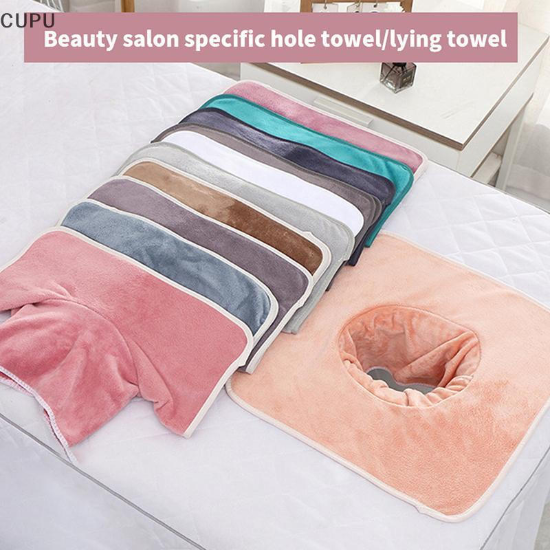 cu 35 * 35cm Thiened Beauty SPA Mesa De Massagem Toalha De Rosto Com Furo Cama br