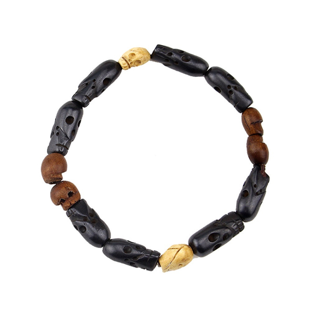 Pulseira de contas com as imagens dos crânios de Dean Winchester e Johnny Akers do filme "Supernatural", um presente par