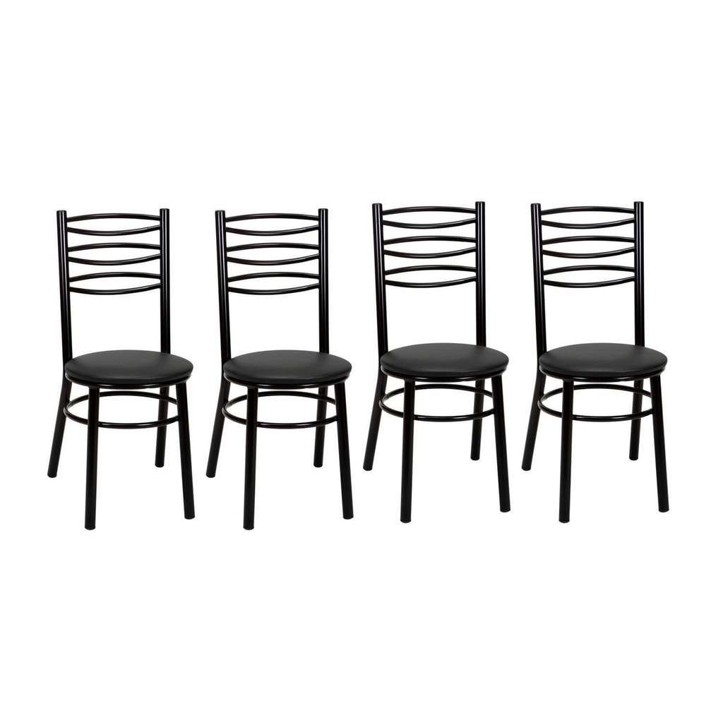 Kit 4 Cadeiras para Sala de Jantar Pintadas CC33 Preto
