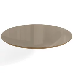 Tampo Redondo Mesa de Jantar com Vidro 105cm Marrom/Freijo/Bronze Freijó/Bronze