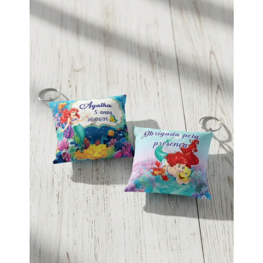 50/10un Almochaveiros Personalizados Princesa Ariel Pequena Sereia Lembrancinha Aniversario Infantil