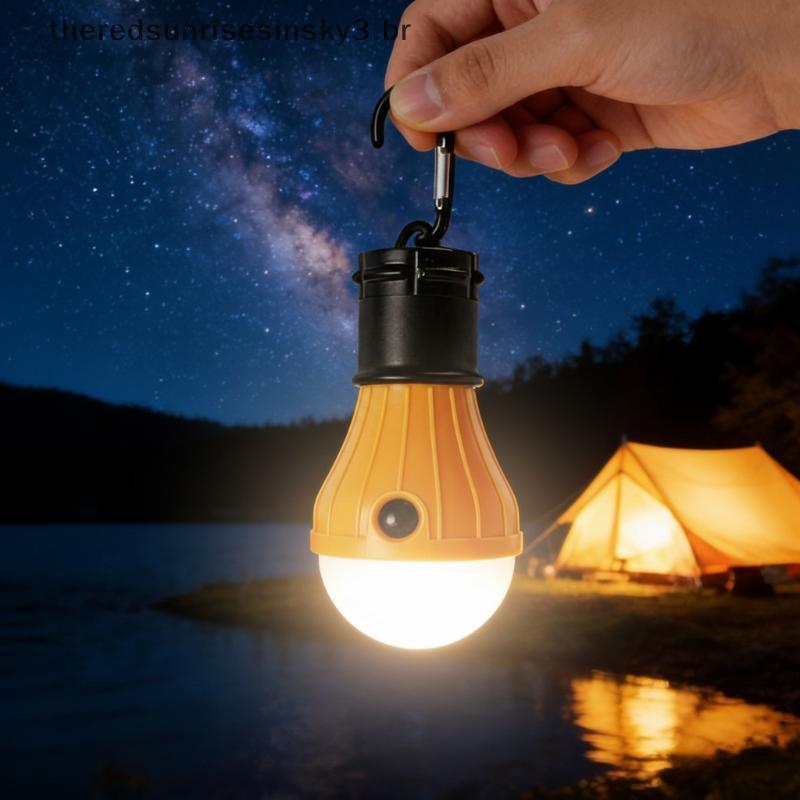 TSBR LED Lanterna De Acampamento Tenda Lâmpada Luz De Emergência Ao Ar Livre Para Pendurar Em Tendas Aventura Alimentado
