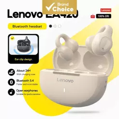 Fones De Ouvido Lenovo EA420 Sport Bluetooth 5.4 Sem Fio Com Microfone TWS Em Forma De U Tipo De Clipe Controle De Toque