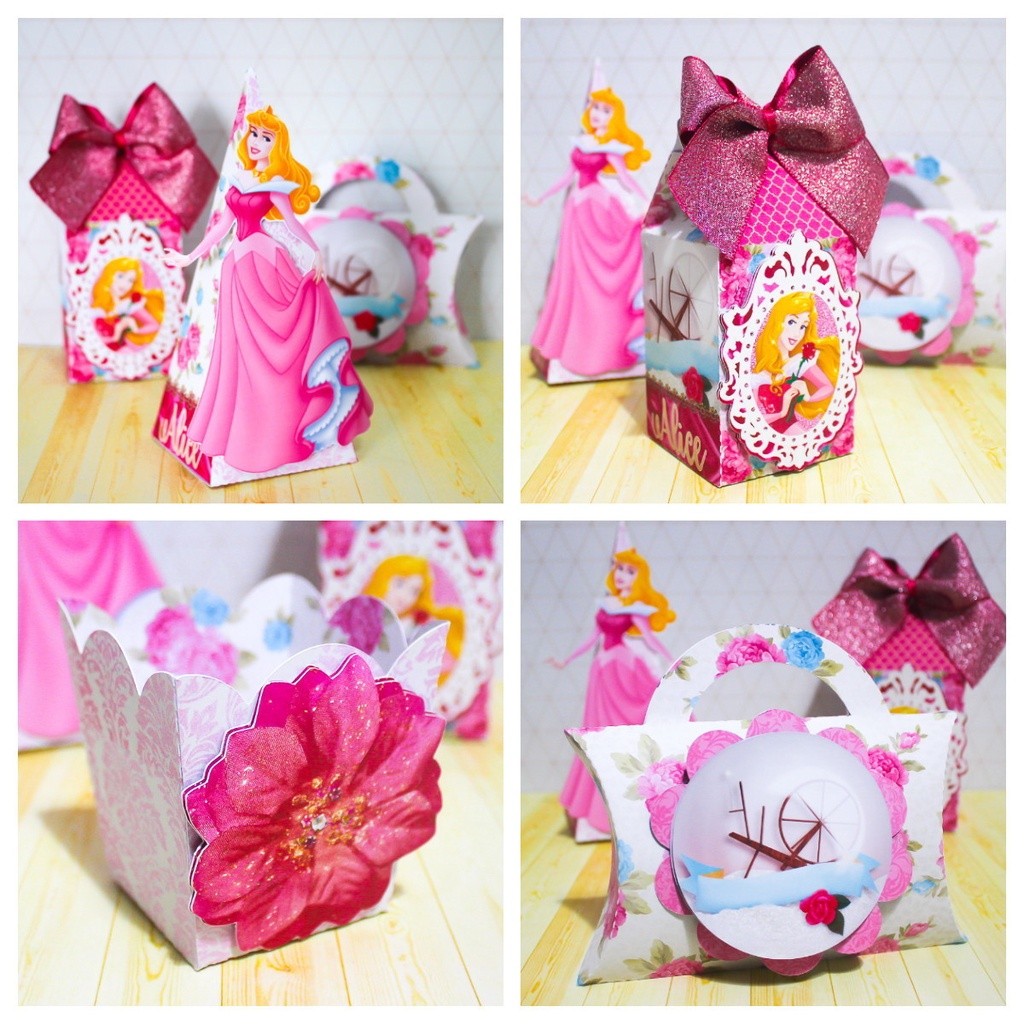 Kit Caixinhas Lembrancinha Personalizada Bela Adormecida Aniversário Festa Infantil