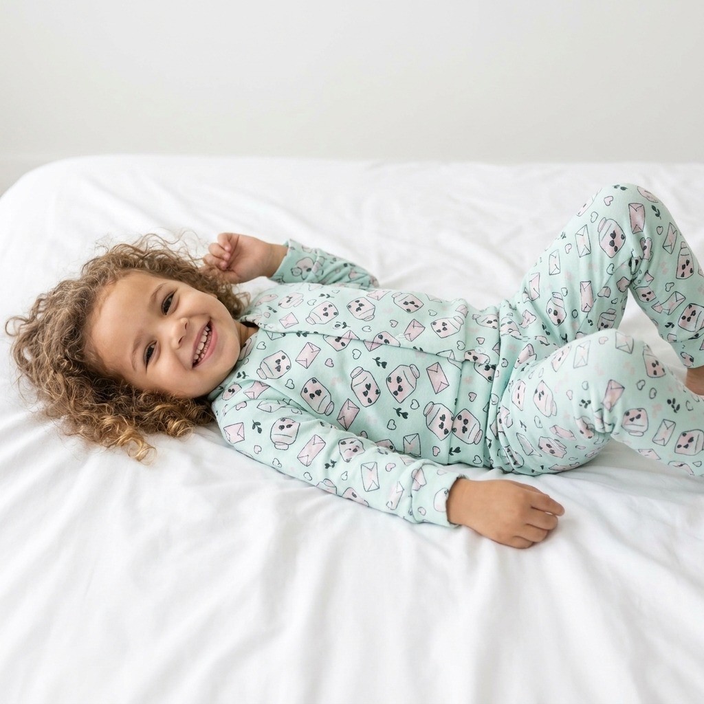 Conjunto Bebê Feminino Estampado Manga Longa Verde Água Confortável e Delicado