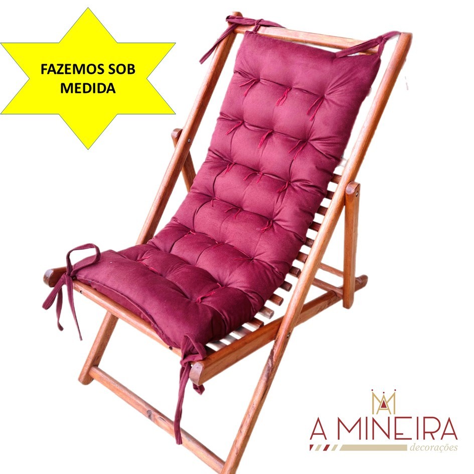 CONJUNTO 2 ALMOFADAS FUTÓN COMUM PARA ESPREGUIÇADEIRA 75x40 CADEIRA BANCO MADEIRA TECIDO SUEDE