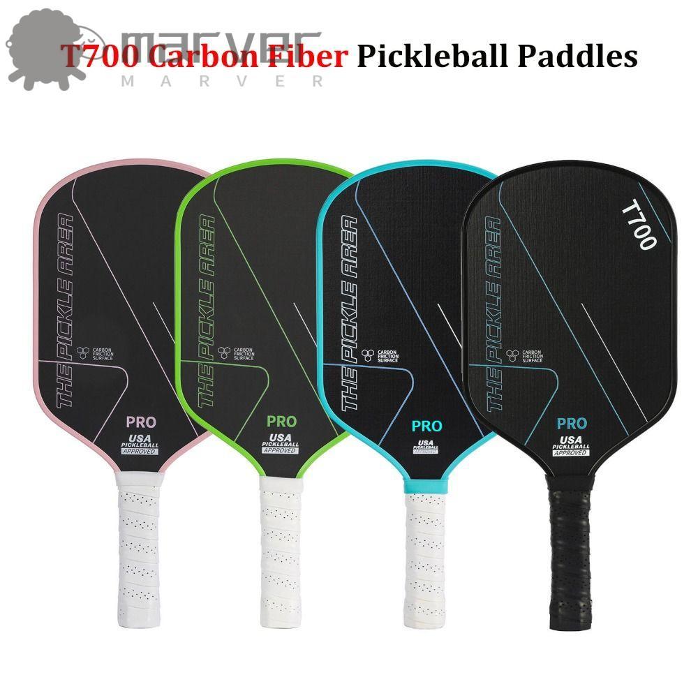 Pá De Pickleball MARVER , Conjunto De Raquetes De Superfície Fosca De Fibra De Carbono , Bola De Picles T700 De 16 Mm