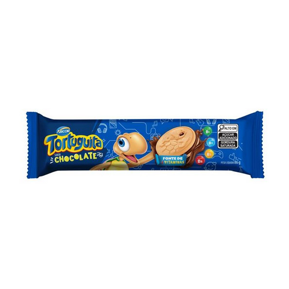 Biscoito Tortuguita Recheado Chocolate Arcor 86g