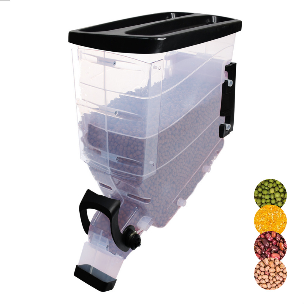 Dispenser Porta Ração Cereais Grãos Alimentos a Granel Armazenador Hermético Pet Shop Food de Parede