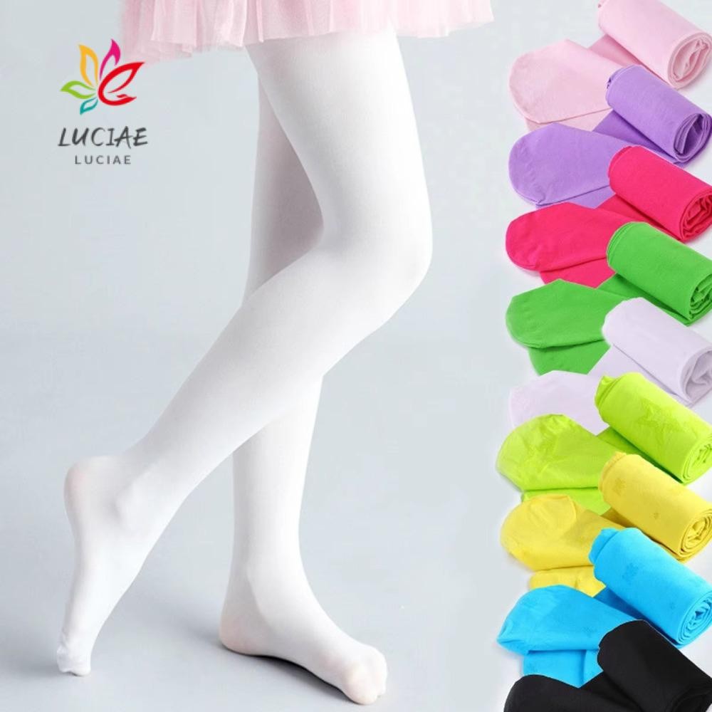 Meia-Calça LUCIAE , Fantasia De Performance De Dança , De Cor Sólida , Inferior Elástica