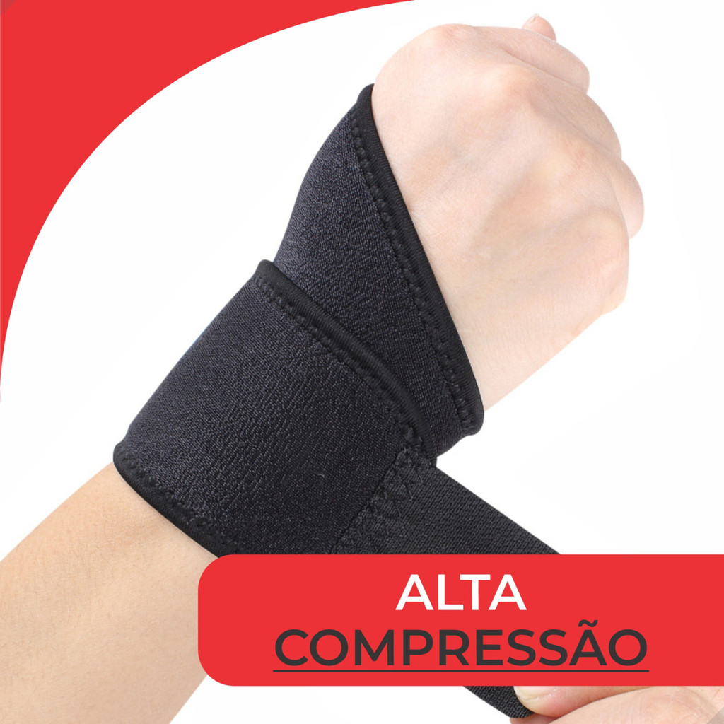 Munhequeira Compressão Ajustável Academia Musculação Crossfit Esporte Protetor De Punho