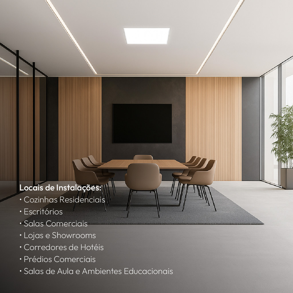 Detalhes do Kit 10 Painel Led Plafon 18w ou 25w 6500k Branco Frio Bivolt Embutir/Sobrepor Branco Alut By Avant