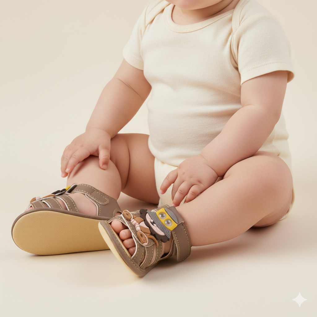 Sandália Bebê Menino Emborrachados Safari Franciscana Papete Confortável Sapatinho Infantil RN Verão