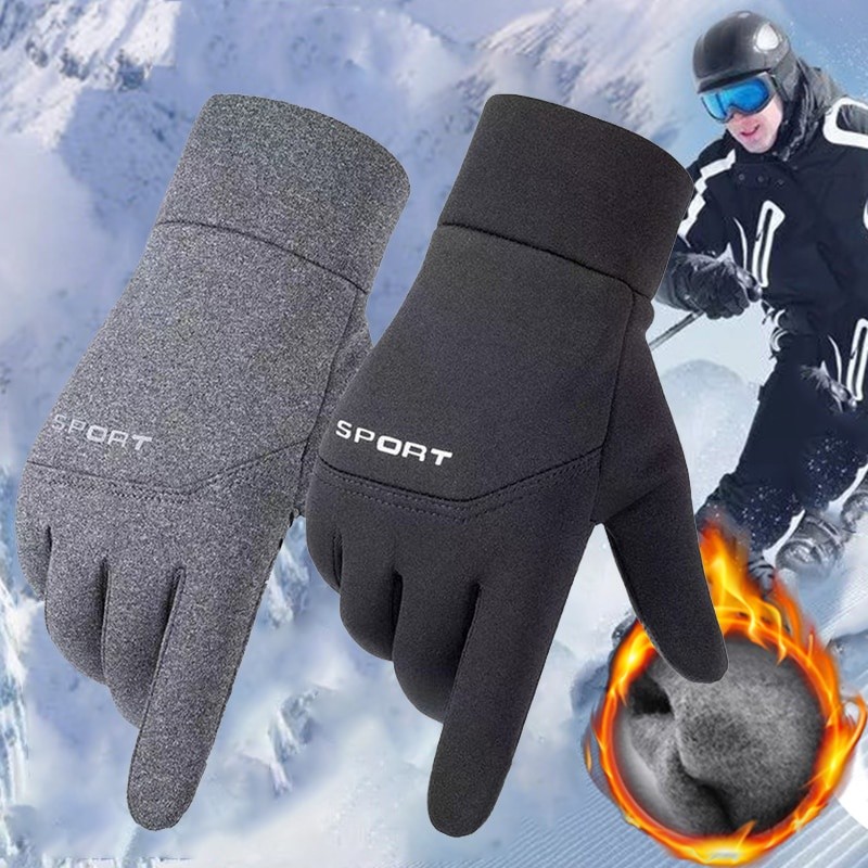 Luvas Masculinas De Inverno À Prova D'água Para Ciclismo , De Lã Esportes Ao Ar Livre , Antiderrapantes , Quentes , Dedo