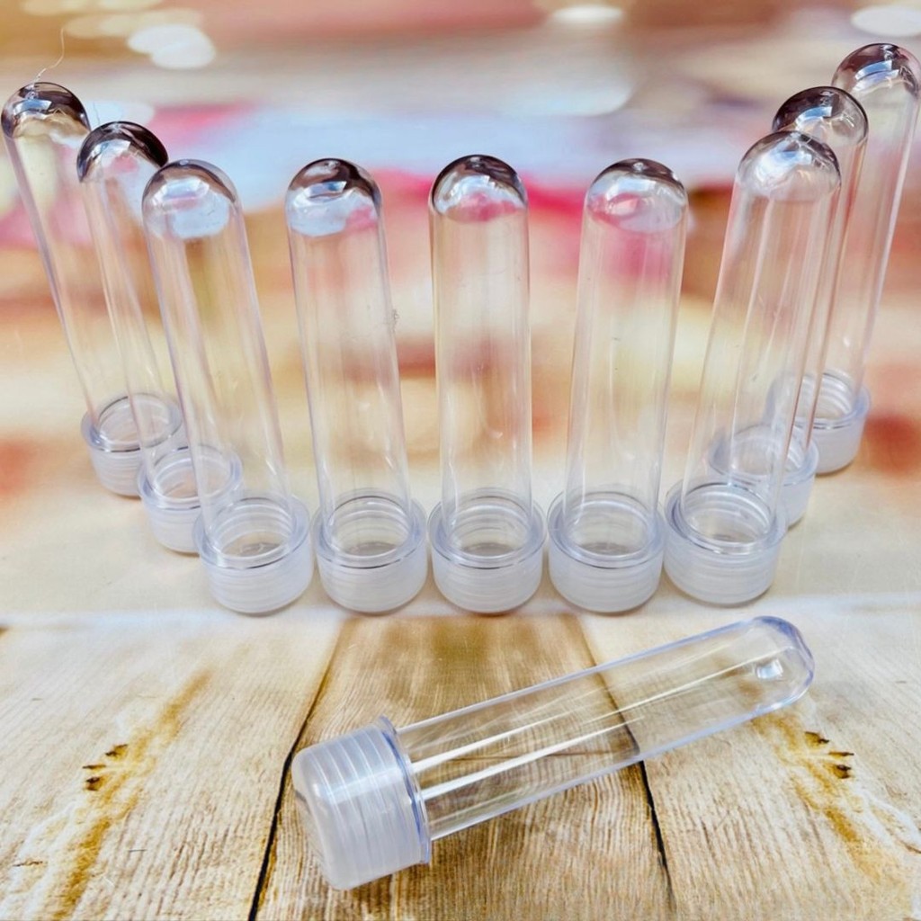 10~50 TUBETE GRANDE ACRÍLICO LEMBRANCINHAS 13CM INCOLOR TRANSPARENTE em Oferta na Shopee