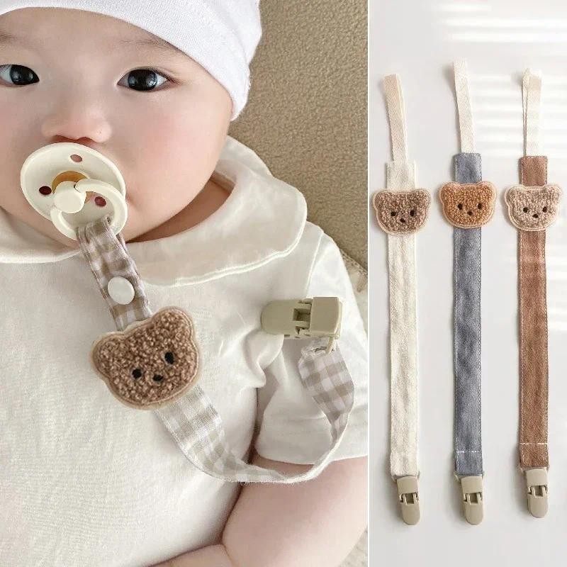 Bonito Urso Bebê Chupeta Corrente Clipes Suportes Anti-Queda Dos Desenhos Animados Dentição Mordedor Brinquedo Cinta