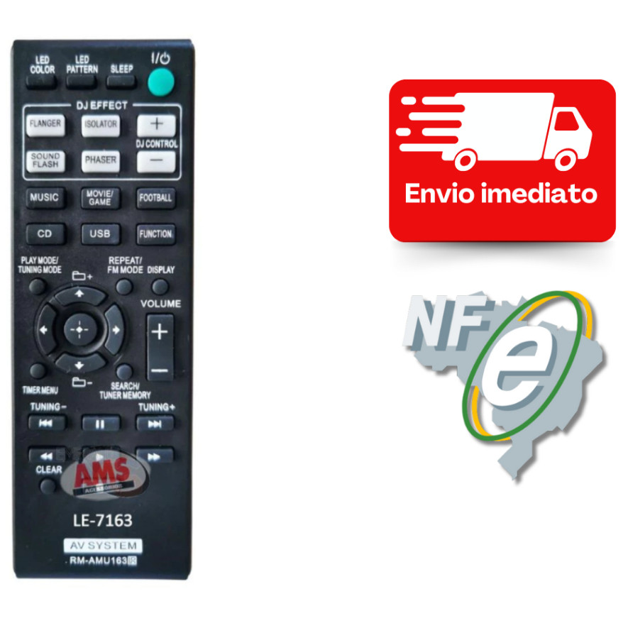 Controle Remoto Aparelho Som Sony Rm-Amu163 / Hcd-Gpx33