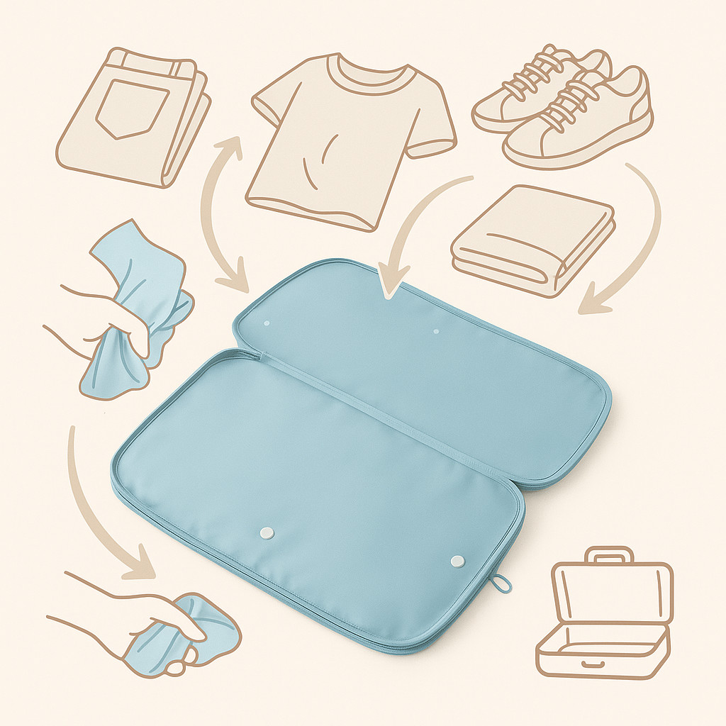 Kit De 7 Bolsas Organizadoras Para Mala De Viagem Roupas Bagagem Impermeável Com Necessaire