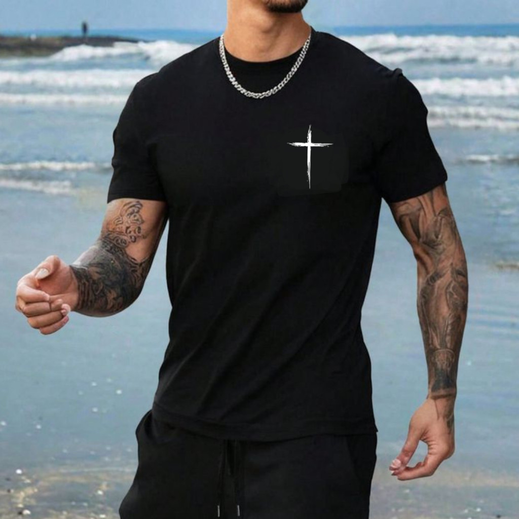 Camiseta Cruz Cristã Católico Evangelico Igreja Missa Retiro Hallel  Unissex Algodão Qualidade Camisa Premium