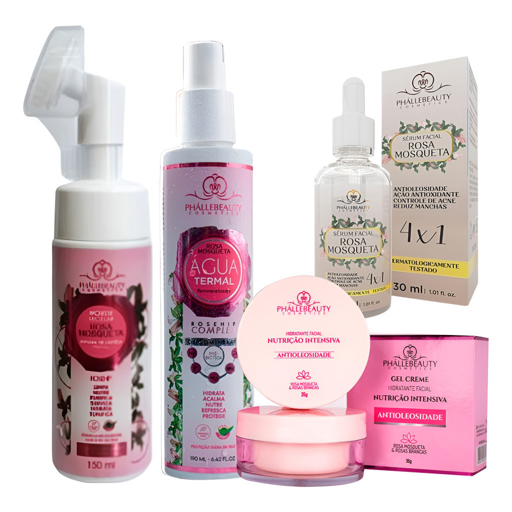 Kit Limpeza De Pele Sensivel Seca Rosa Mosqueta Skincare Ph em Oferta na Shopee