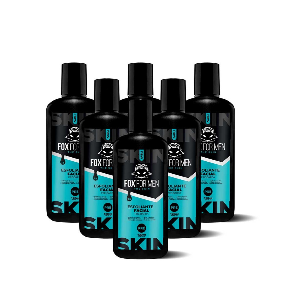 ESFOLIANTE FACIAL PRE BARBA RENOVAÇÃO CEULAR 120G  FOX FOR MEN - 06 UNIDADES
